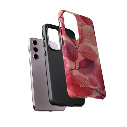 Elegant Pink Leaves Samsung S23 - Tough Phone Case