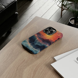 Pastel Waves at Sundown - Protective Phone Case