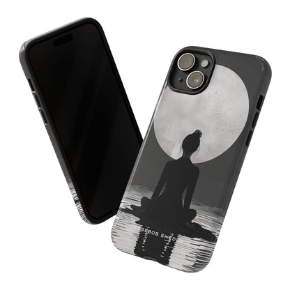 Zen Serenity Moon Reflection iPhone 15 - Tough Phone Case