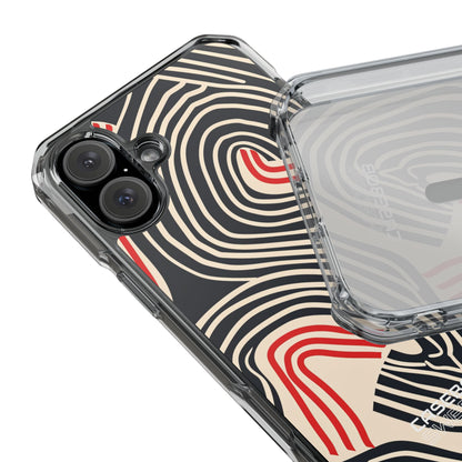 Wavy Red Flow iPhone 16 - Impact Clear+