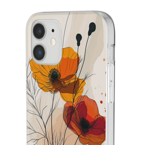 Fiery Floral Abstraction | Flexible Phone Case for iPhone