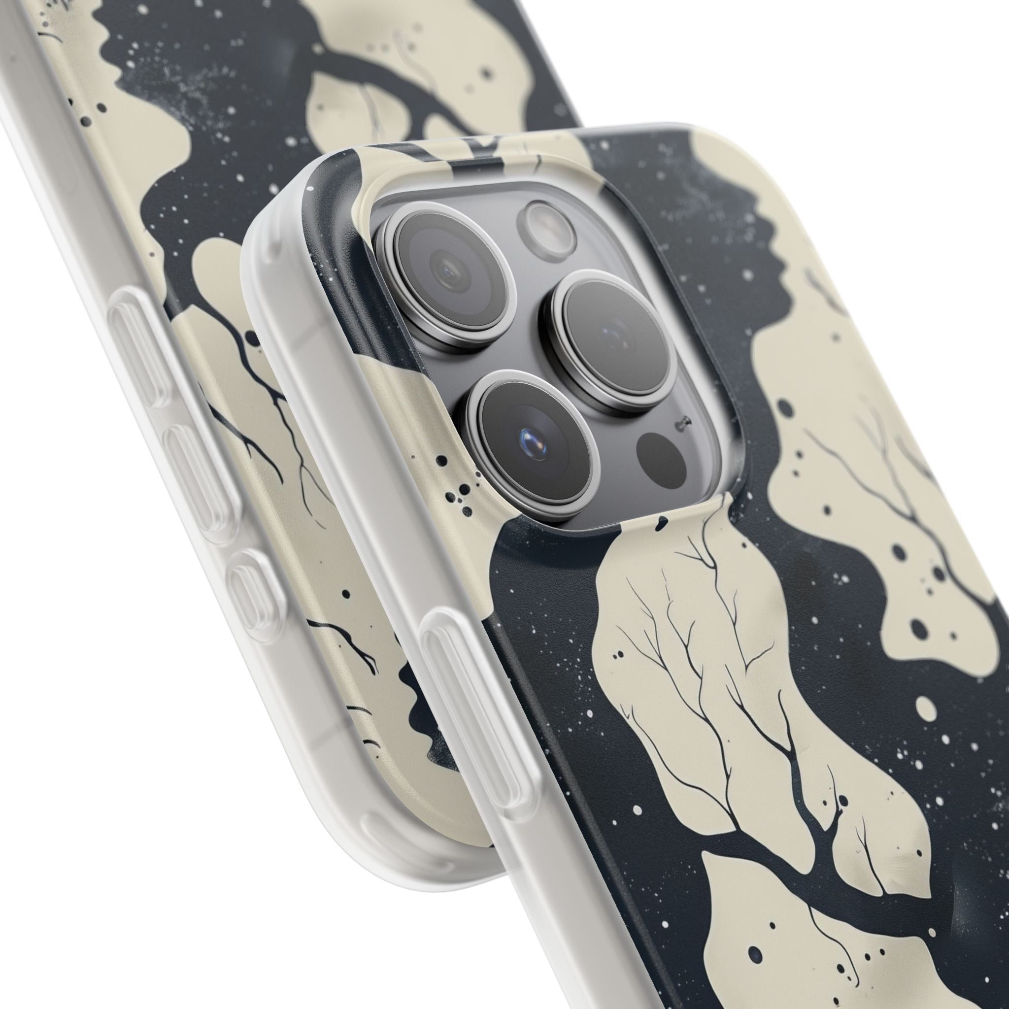 Organic Fluid Silhouettes with Cosmic Depth iPhone 15 - Flexi Phone Case