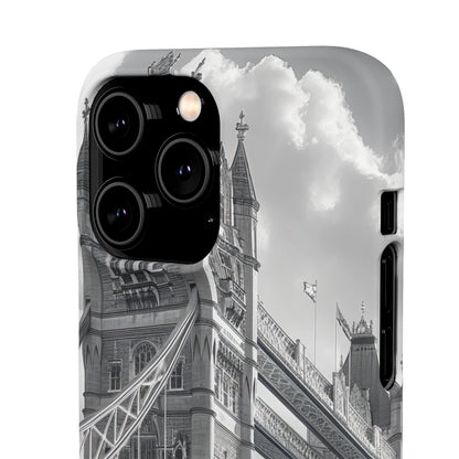 Tower Bridge Monochrome Architecture Study iPhone 14 - Slim Phone Case