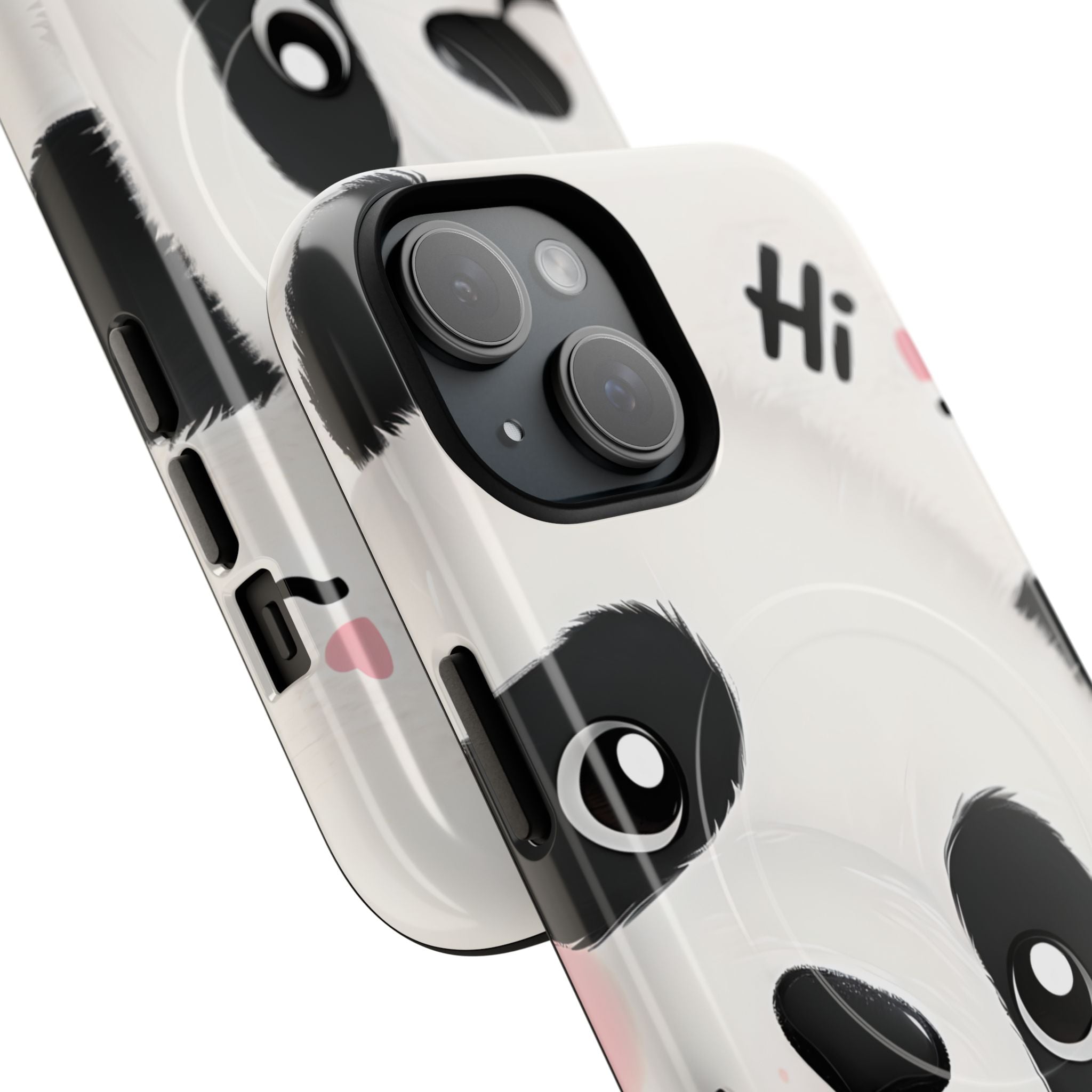Adorable Panda Playful Hi Text Phone iPhone 15 - Tough+