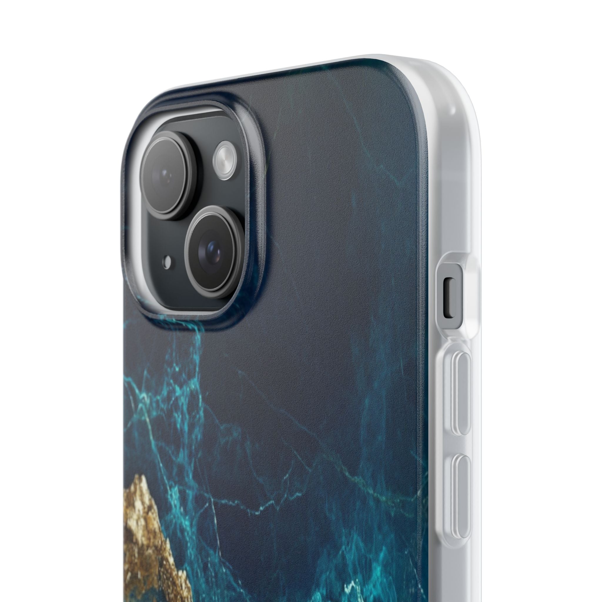 Jagged Gold Split iPhone 15 Case - Soft