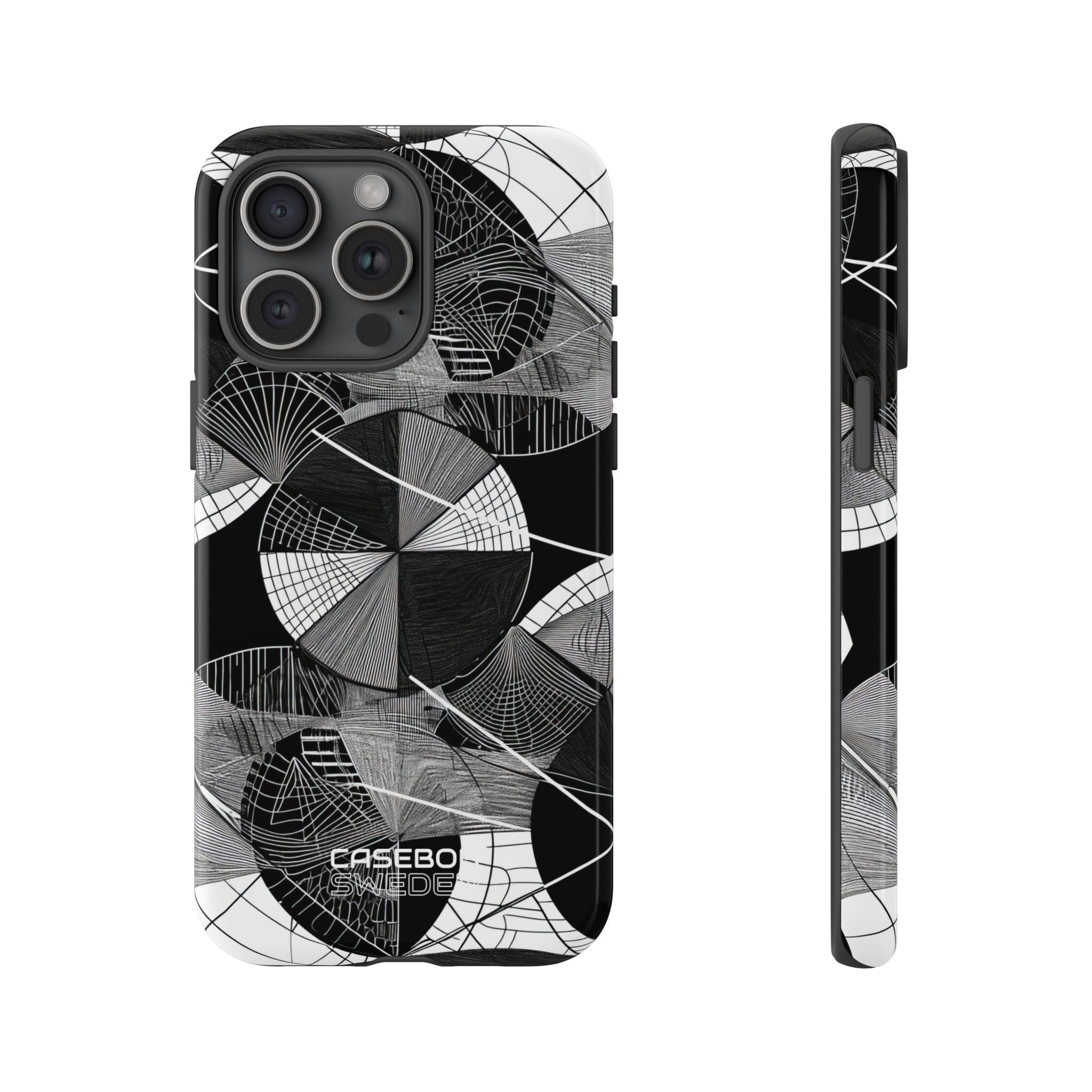 Labirinto a cerchi monocromatico iPhone 15 - Tough