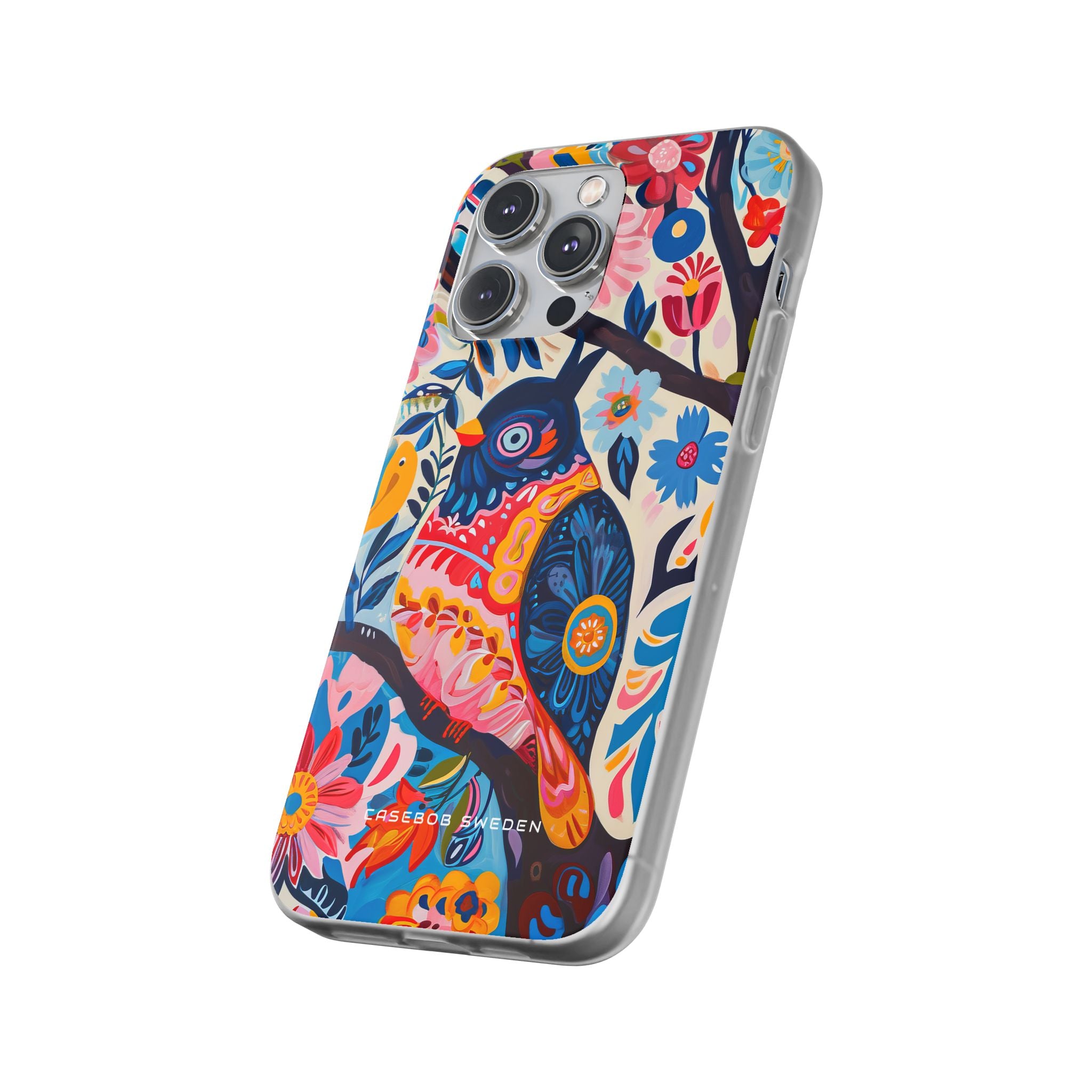 Whimsical Vintage Owl with Floral Charm iPhone 14 - Flexi Phone Case