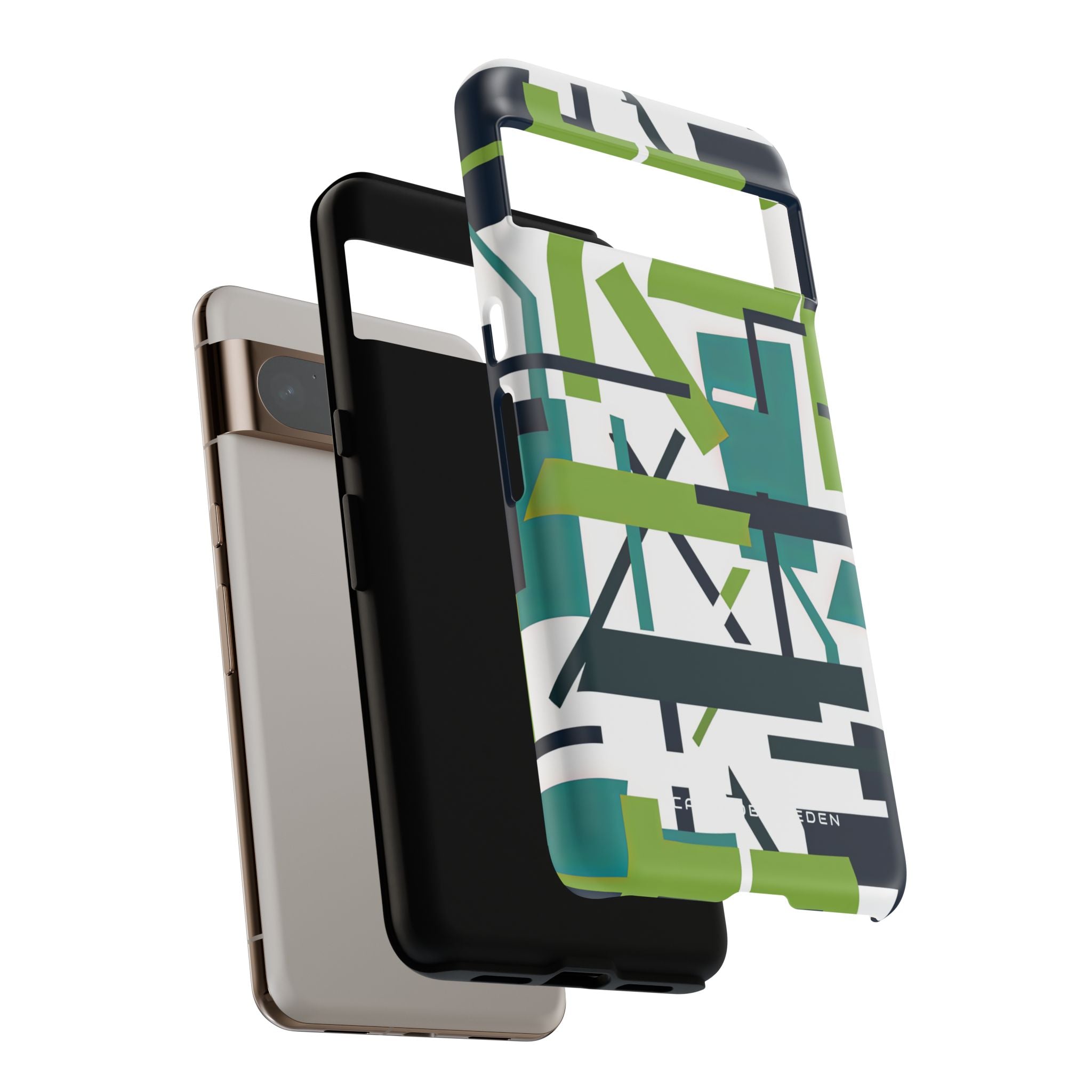 Green Geometry Glide Google Pixel 8 - Tough Phone Case