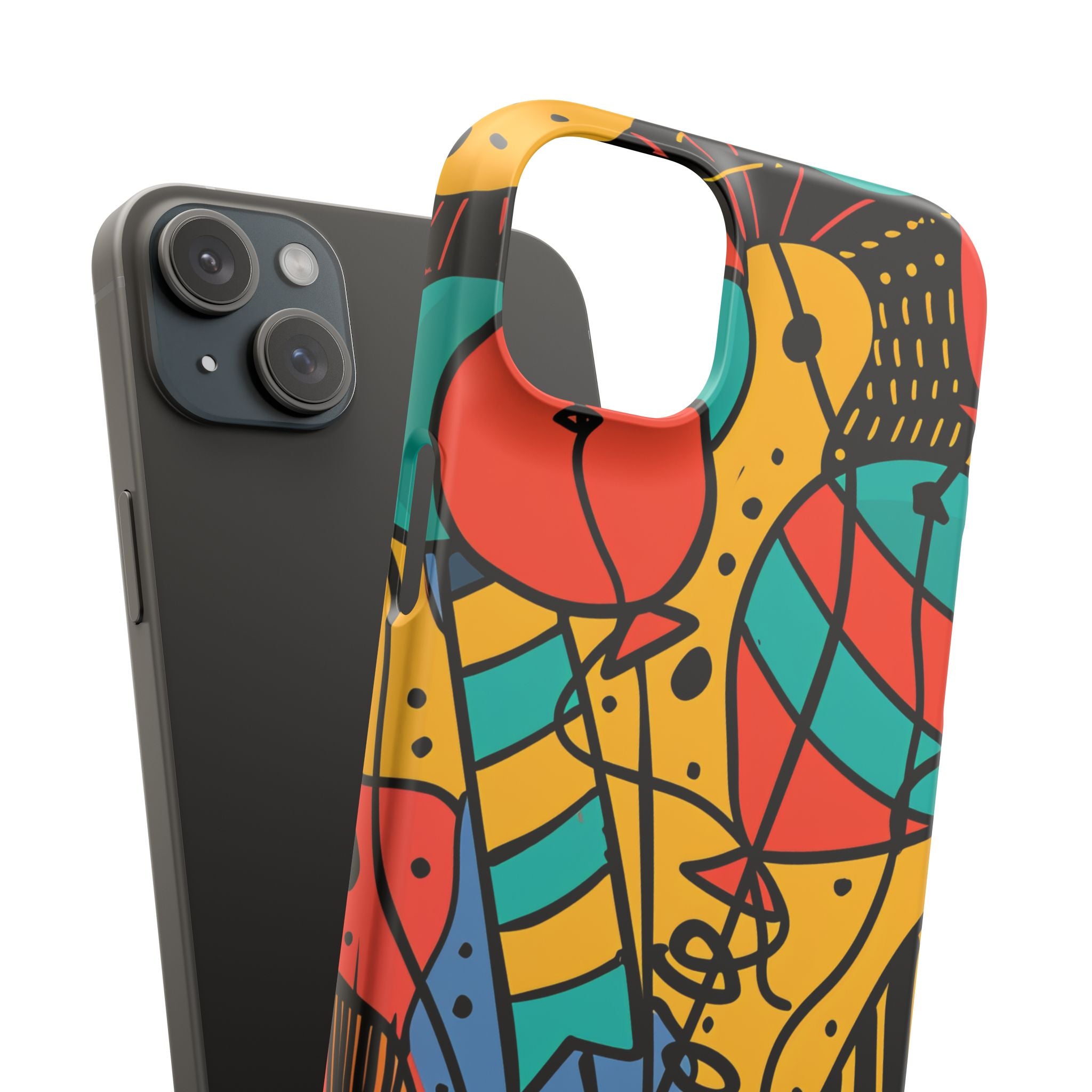 Playful Lines in Motion iPhone 15 - Slim Phone Case