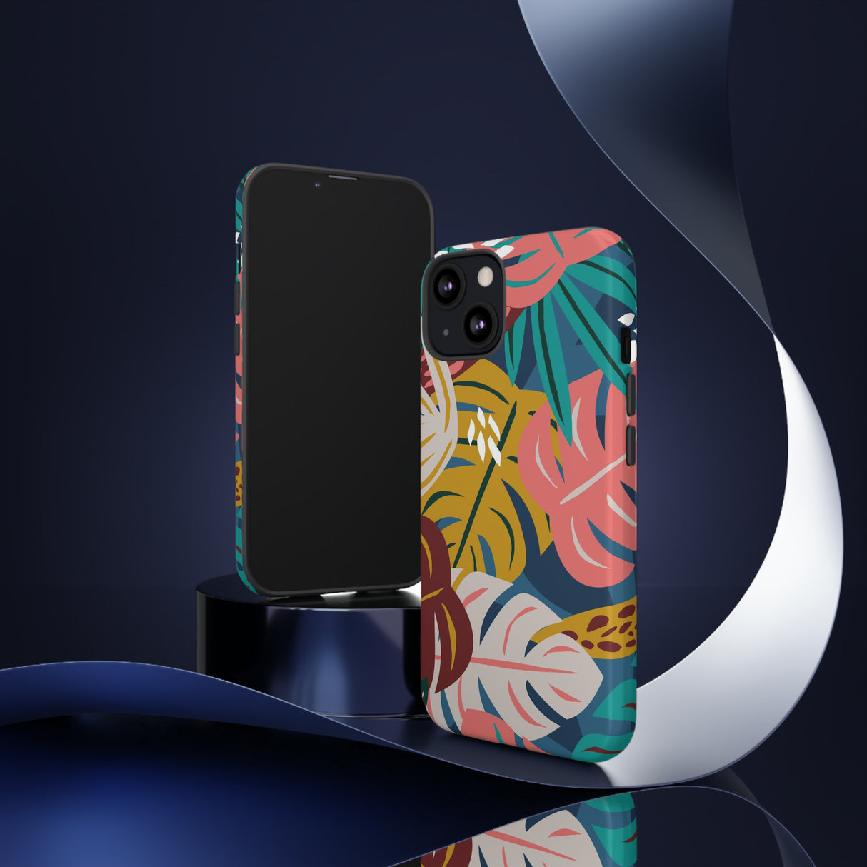 Tropical Leaf Mono - Protective Phone Case