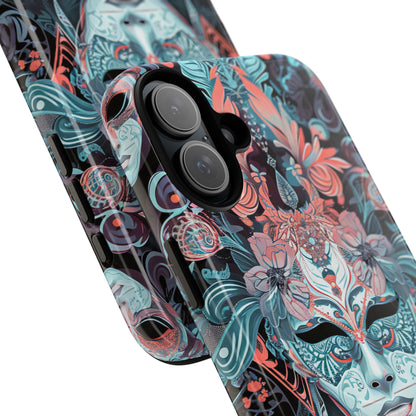 Mystic Teal Coral Mask - Tough + MagSafe® iPhone 16 Phone Case