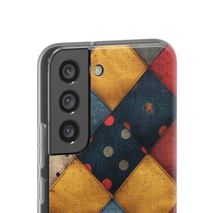 Blue Red Patchwork - Flexi Samsung S22 Phone Case