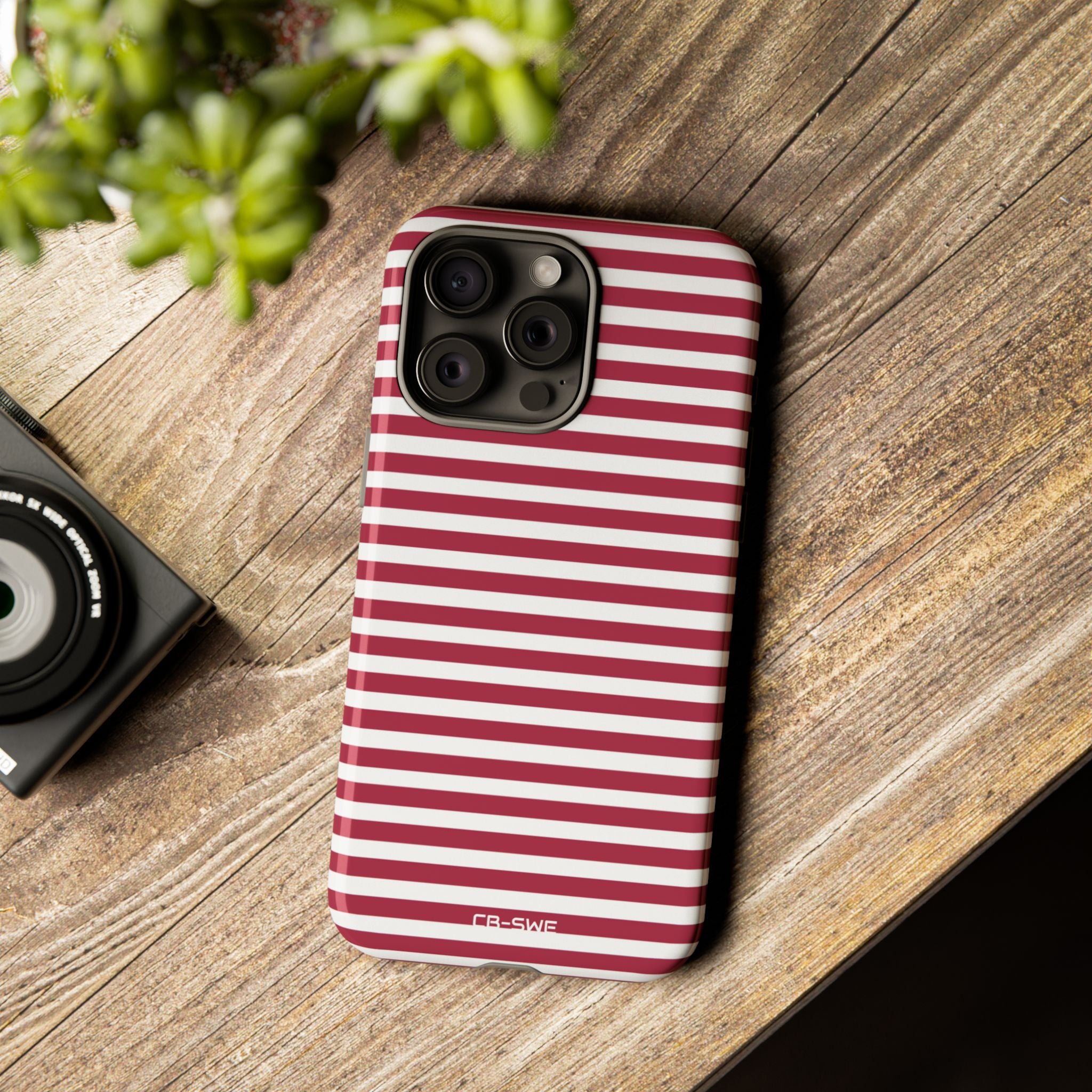 Crimson Stripes Flow - iPhone Case