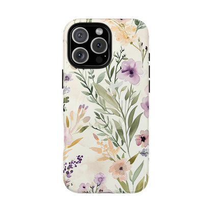 Soft Green Lavender Floral Pattern - Tough + MagSafe® iPhone 16 Phone Case