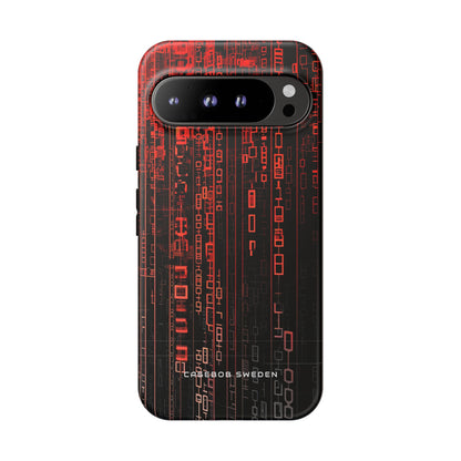 Red Gradient Matrix Contrast Google Pixel 9 - Tough Phone Case