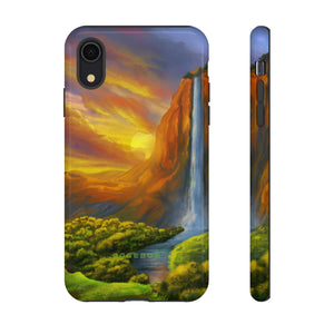 Fantasy Landschaft mit Wasserfall - Schutzhülle fürs Handy