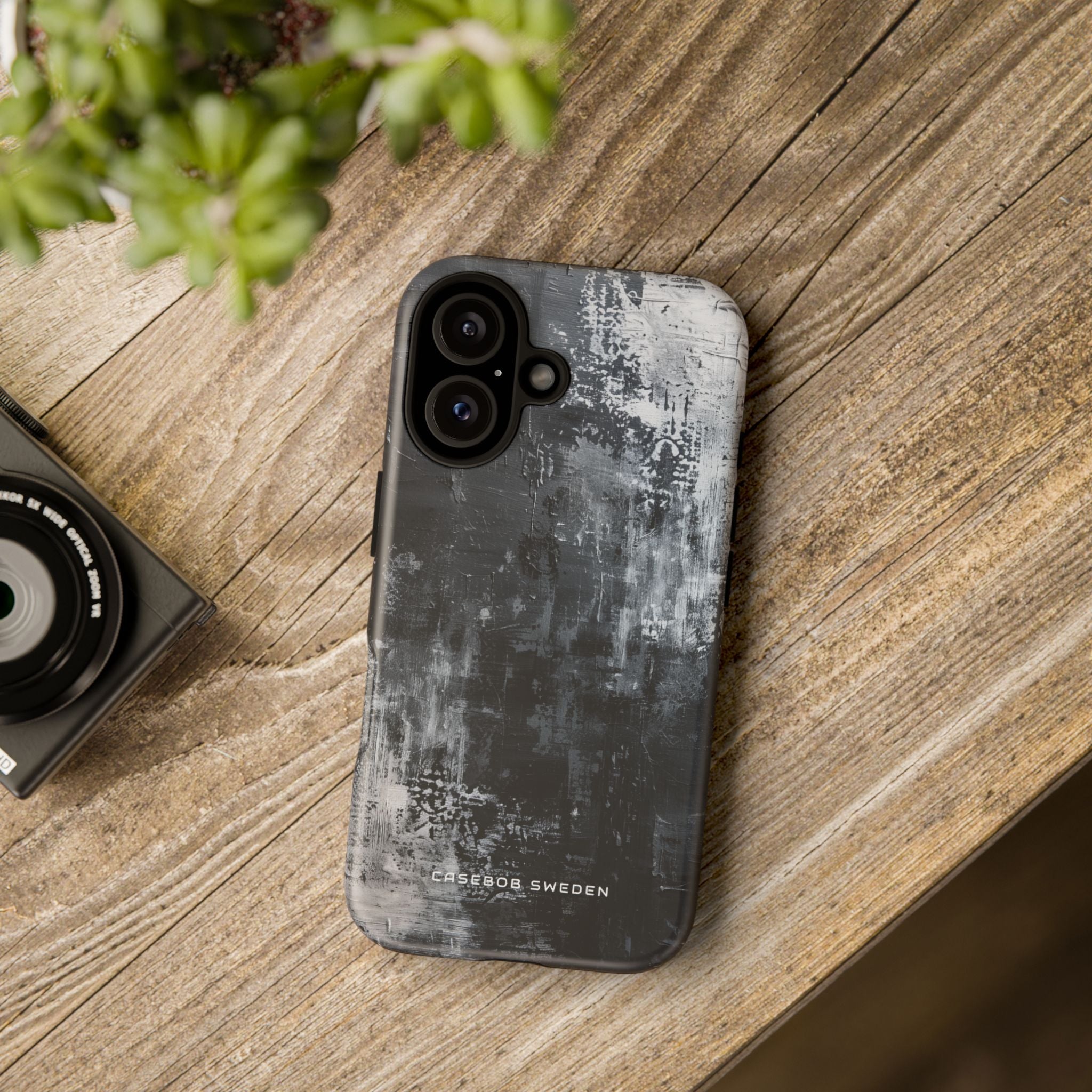 Textured Monochrome Blossom iPhone 16 - Tough Phone Case