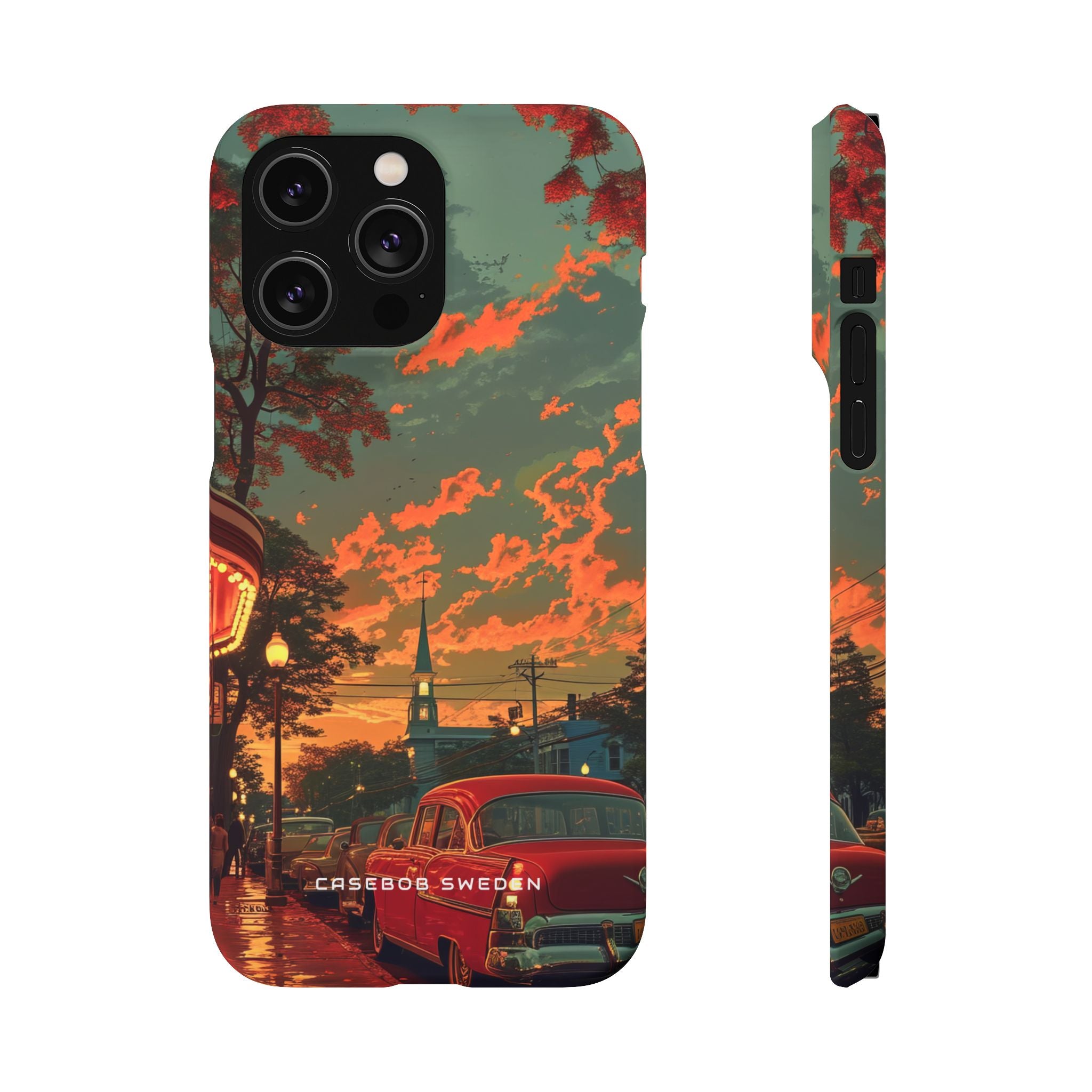 Mid-Century Nostalgia Streetscape iPhone 14 - Slim Phone Case