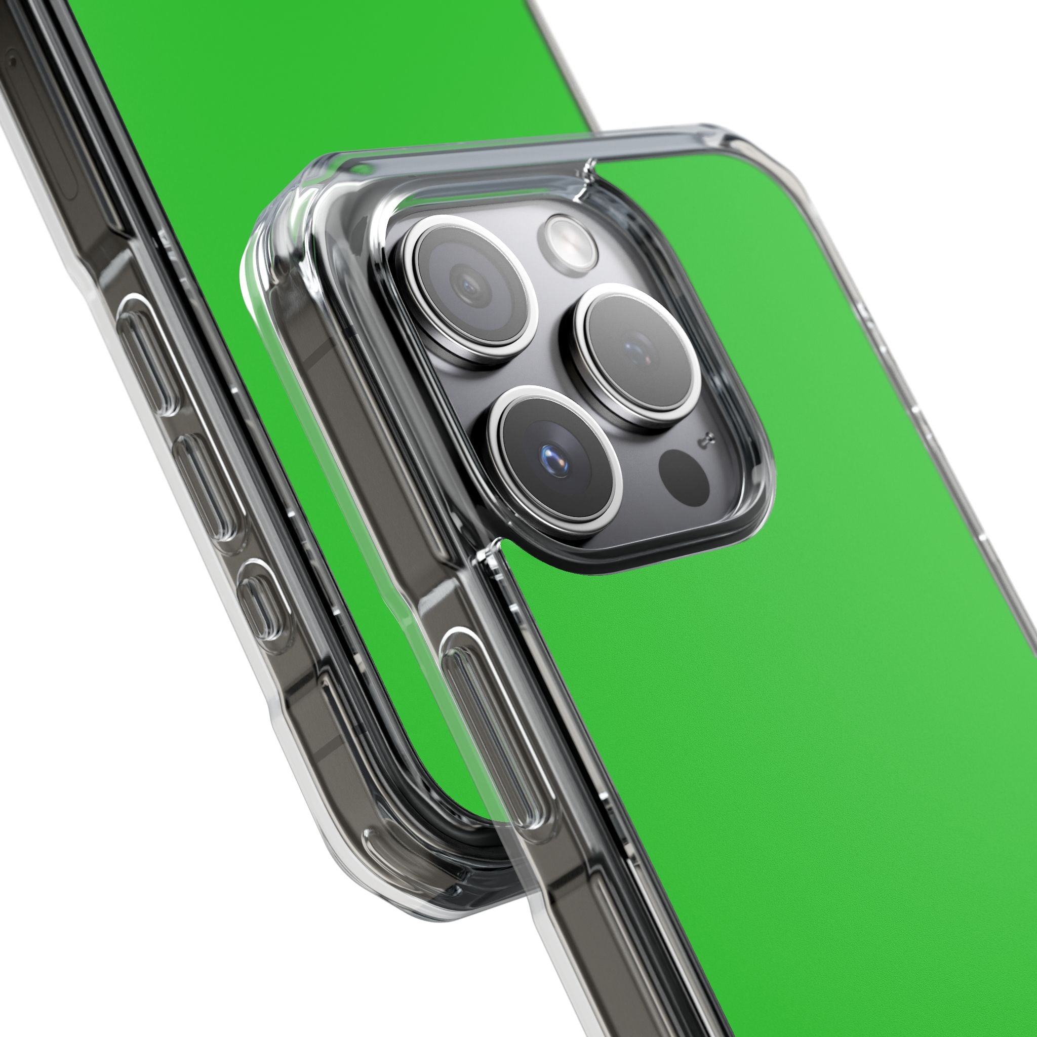 Lime Green - Clear Impact iPhone 15 Phone Case