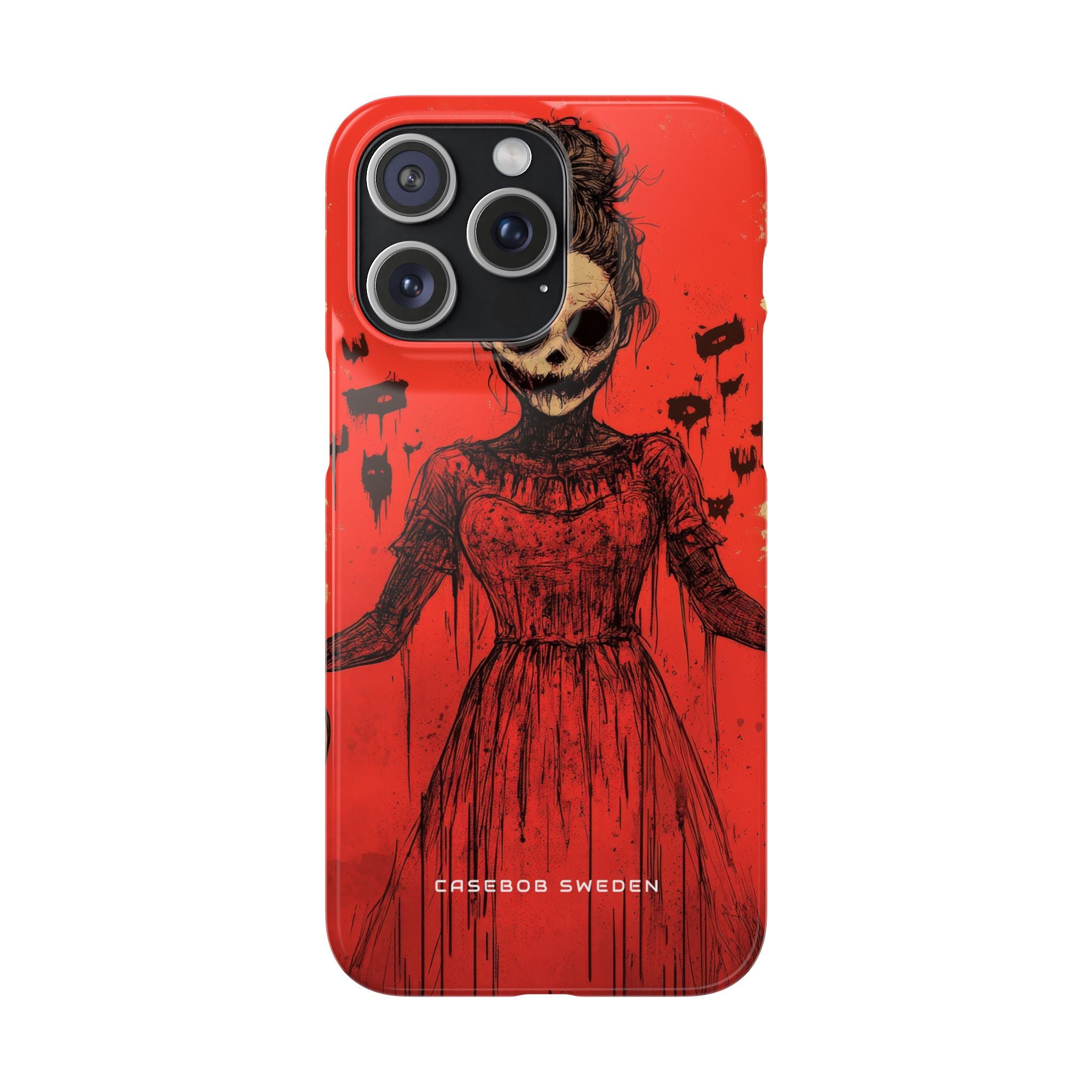 Haunting Scarlet Descent iPhone 15 - Slim Phone Case