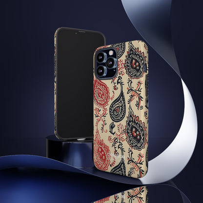 Navy Paisley Swirl iPhone 13 - Tough