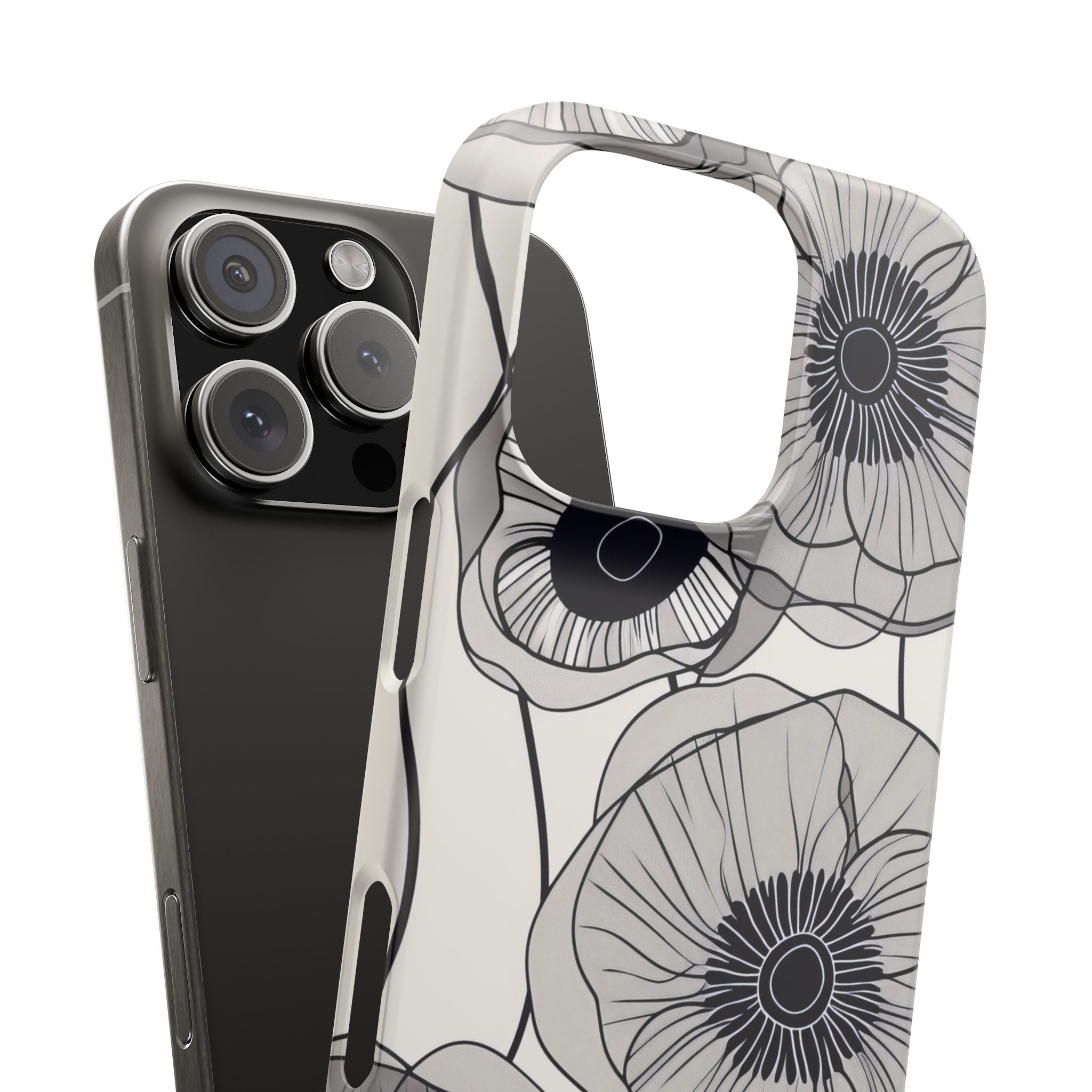 Modern Minimalist Flowers iPhone 16 - Slim Phone Case