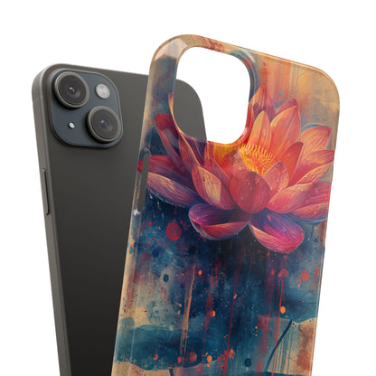 Lotus Blossom Art - Slim iPhone 15 Phone Case