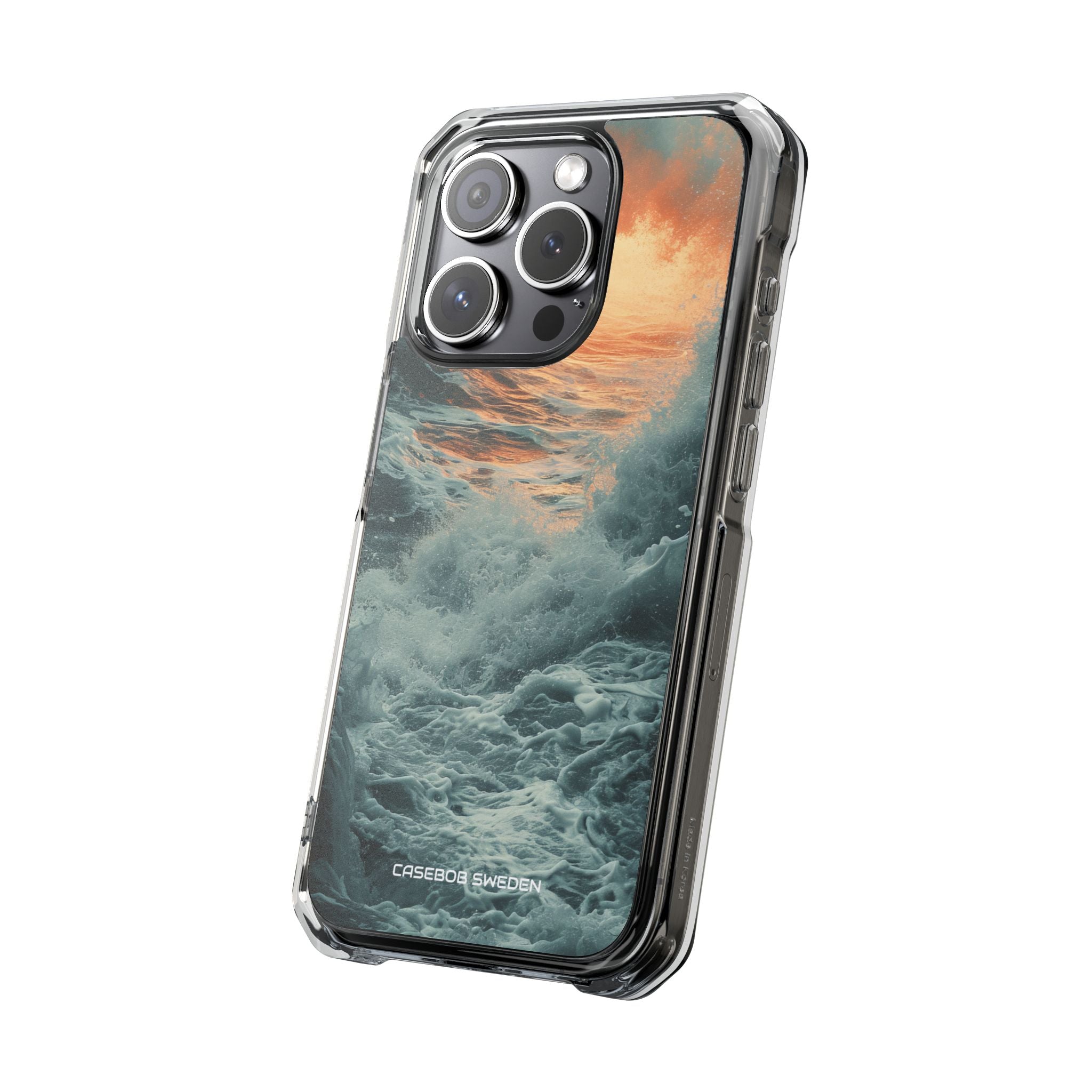 Fiery Wave Power - Clear Impact iPhone 15 Phone Case