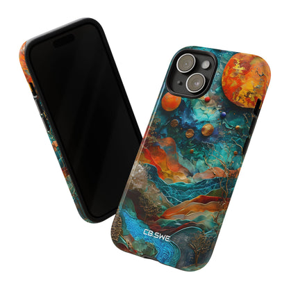 Dreamlike Fantasy Landscape Mixed Media Art iPhone 15 - Tough