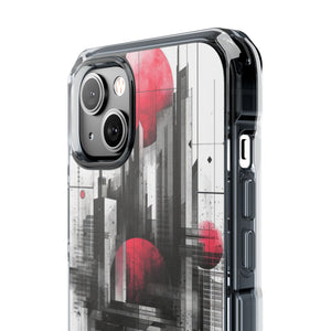 Cyber Gridscape - Phone Case for iPhone (Clear Impact - Magnetic)