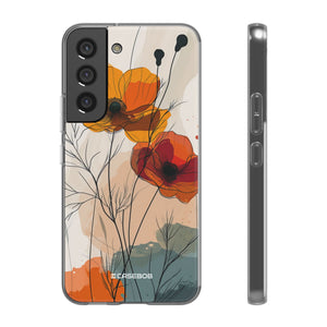 Feurige florale Abstraktion | Flexible Handyhülle für Samsung Galaxy