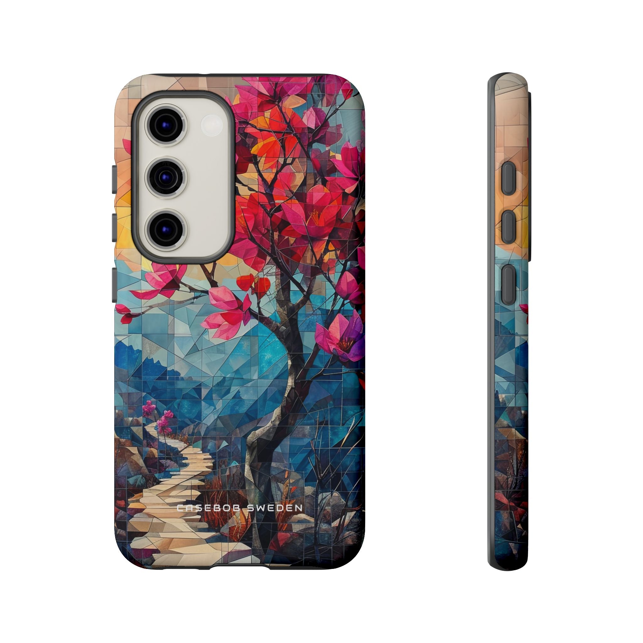 Vibrant Geometric Tree Landscape Samsung S23 - Tough Phone Case