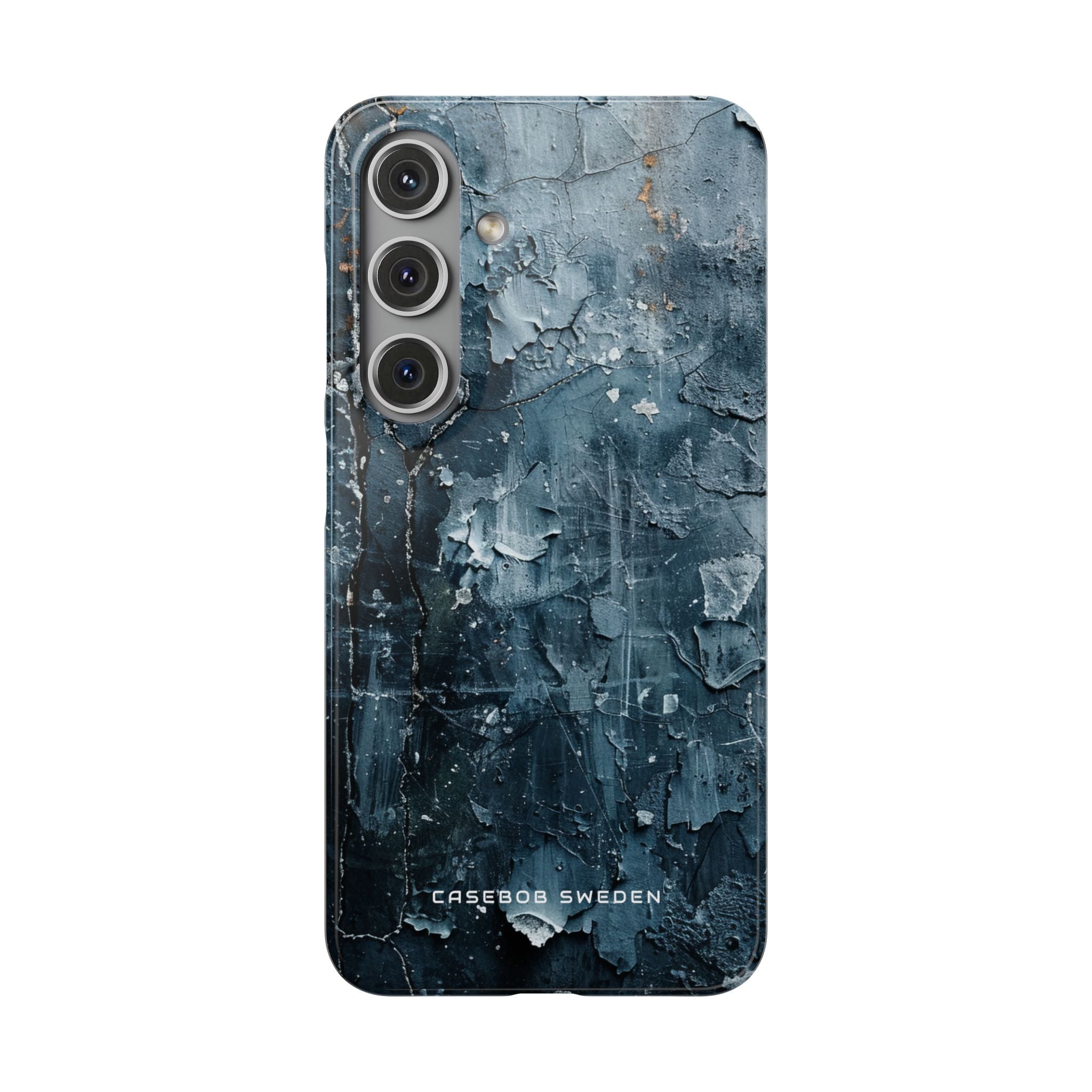 Weathered Blue Tapestry with Cracked Layers Samsung S24 - Slim Phone Case