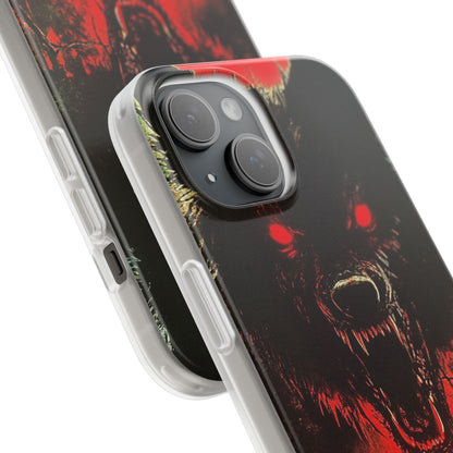 Crimson Wolf iPhone 15 Case - Soft
