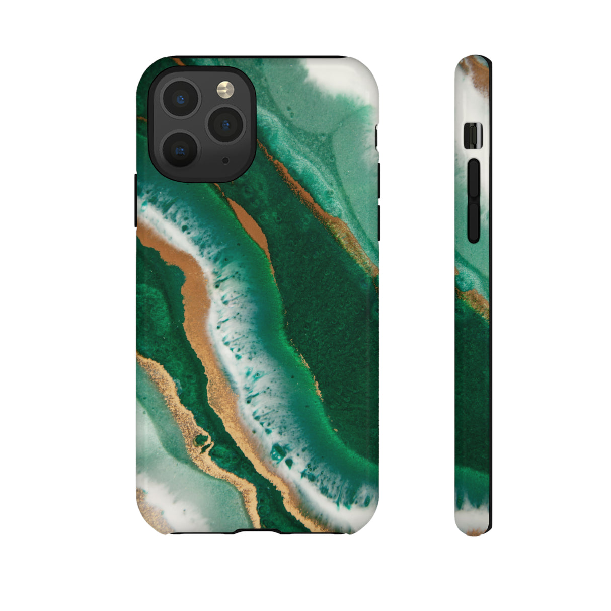 Green & Gold Epoxy - Protective Phone Case