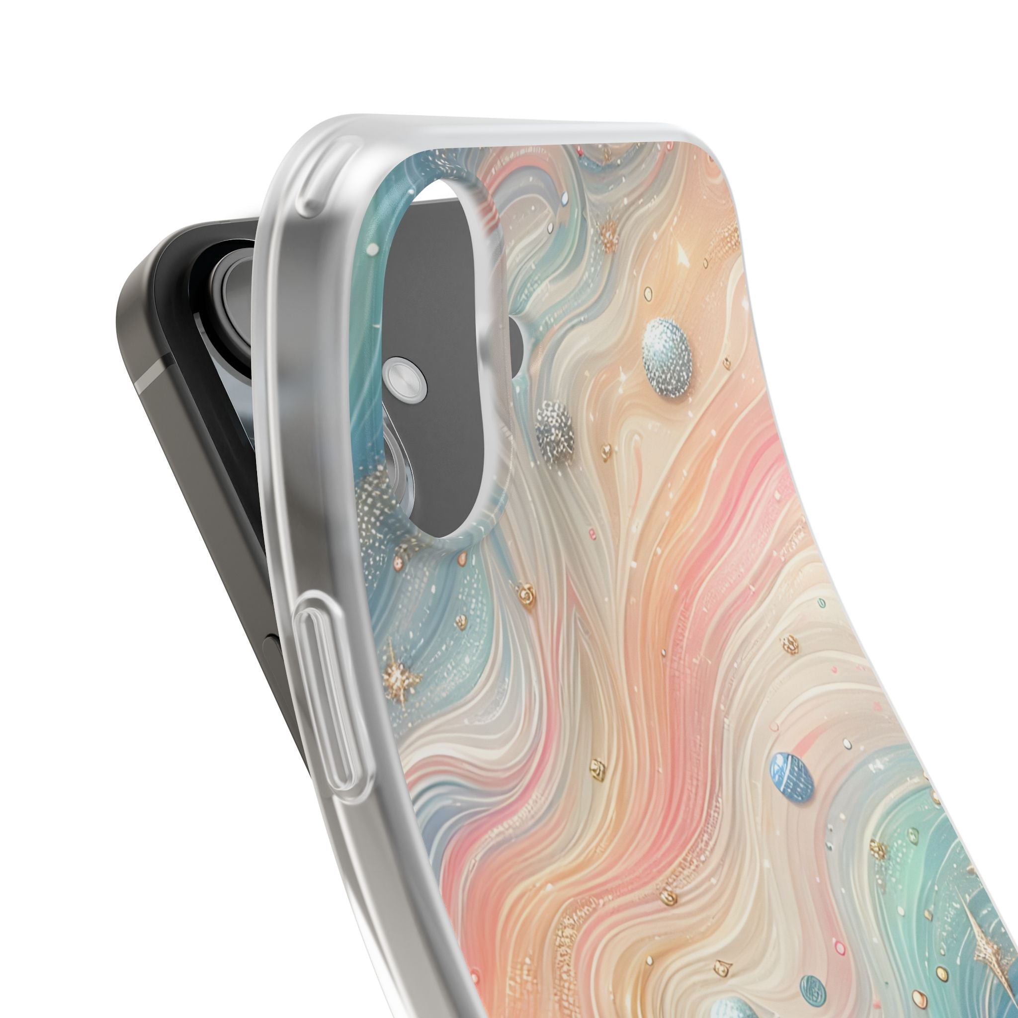 Iridescent Swirls iPhone 16 Plus Case - Soft