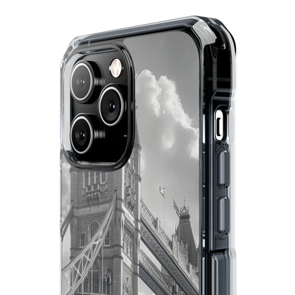 Tower Bridge Monochrome Architecture Study iPhone 14 - Clear Impact Phone Case