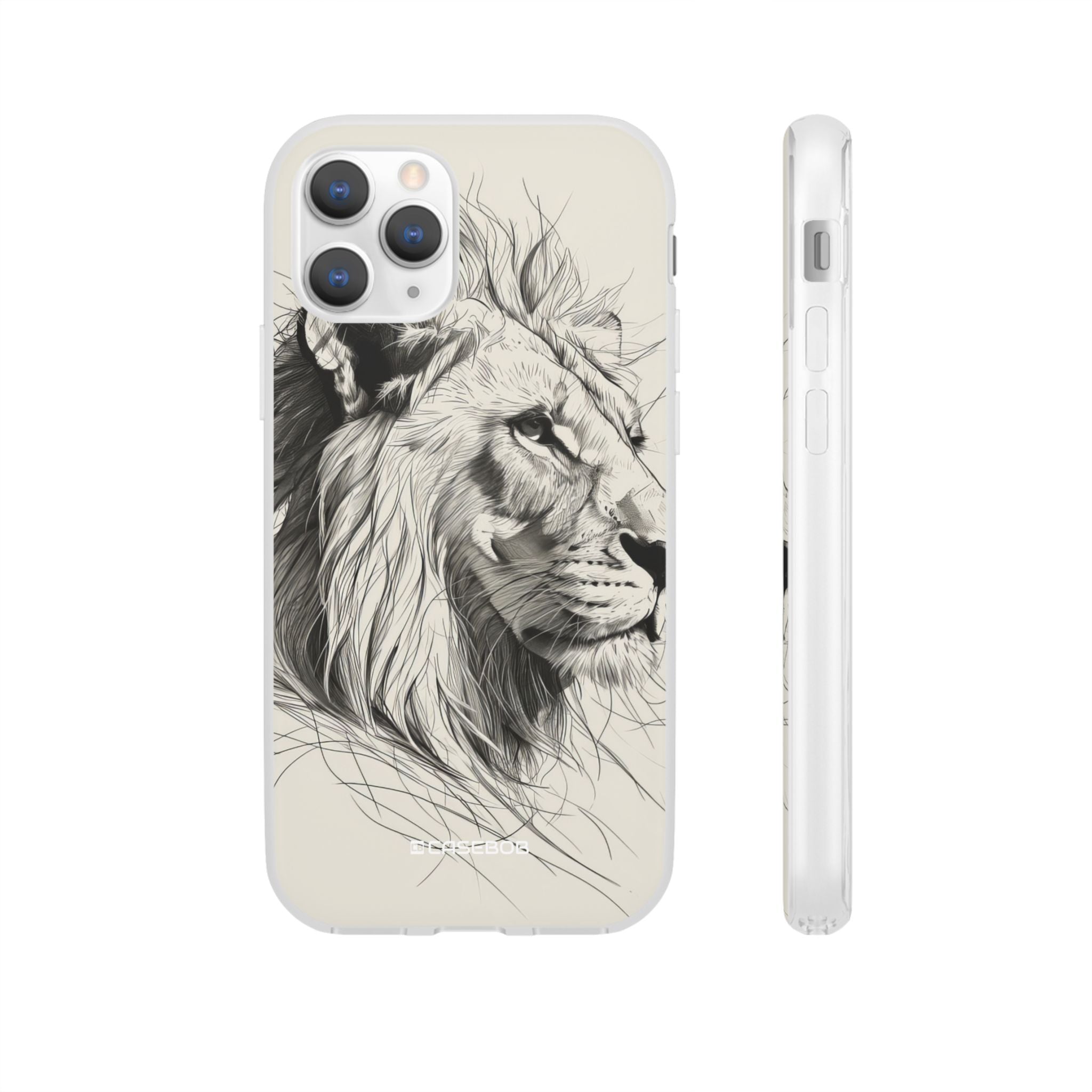 Majestic Linework Lion | Flexible Phone Case for iPhone