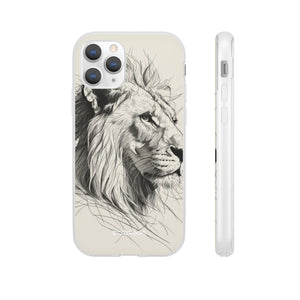 Majestic Linework Lion | Flexible Phone Case for iPhone