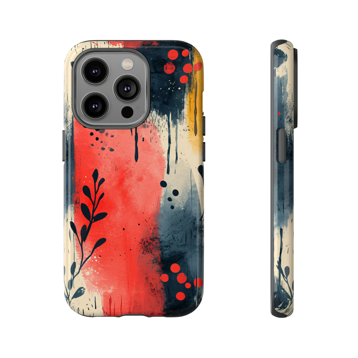 Scandinavian Leafy Brushstrokes - Protective Phone Case