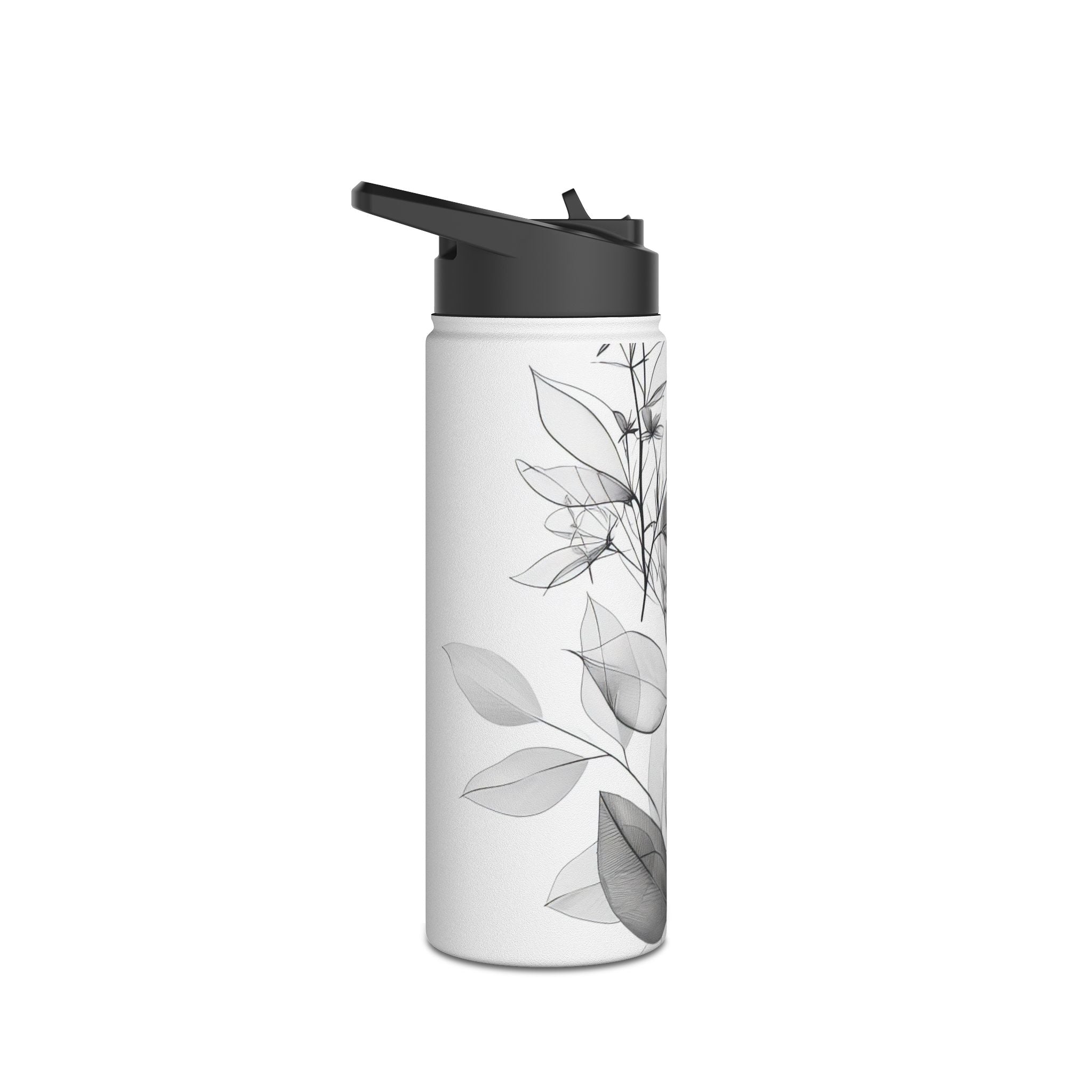 Silver Leaves - RVS Waterfles