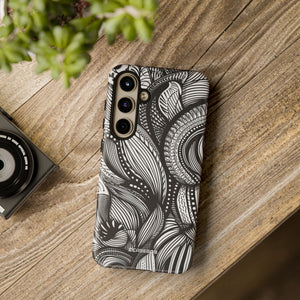 Fluid Monochrome: Intricate Patterns - For Samsung S24