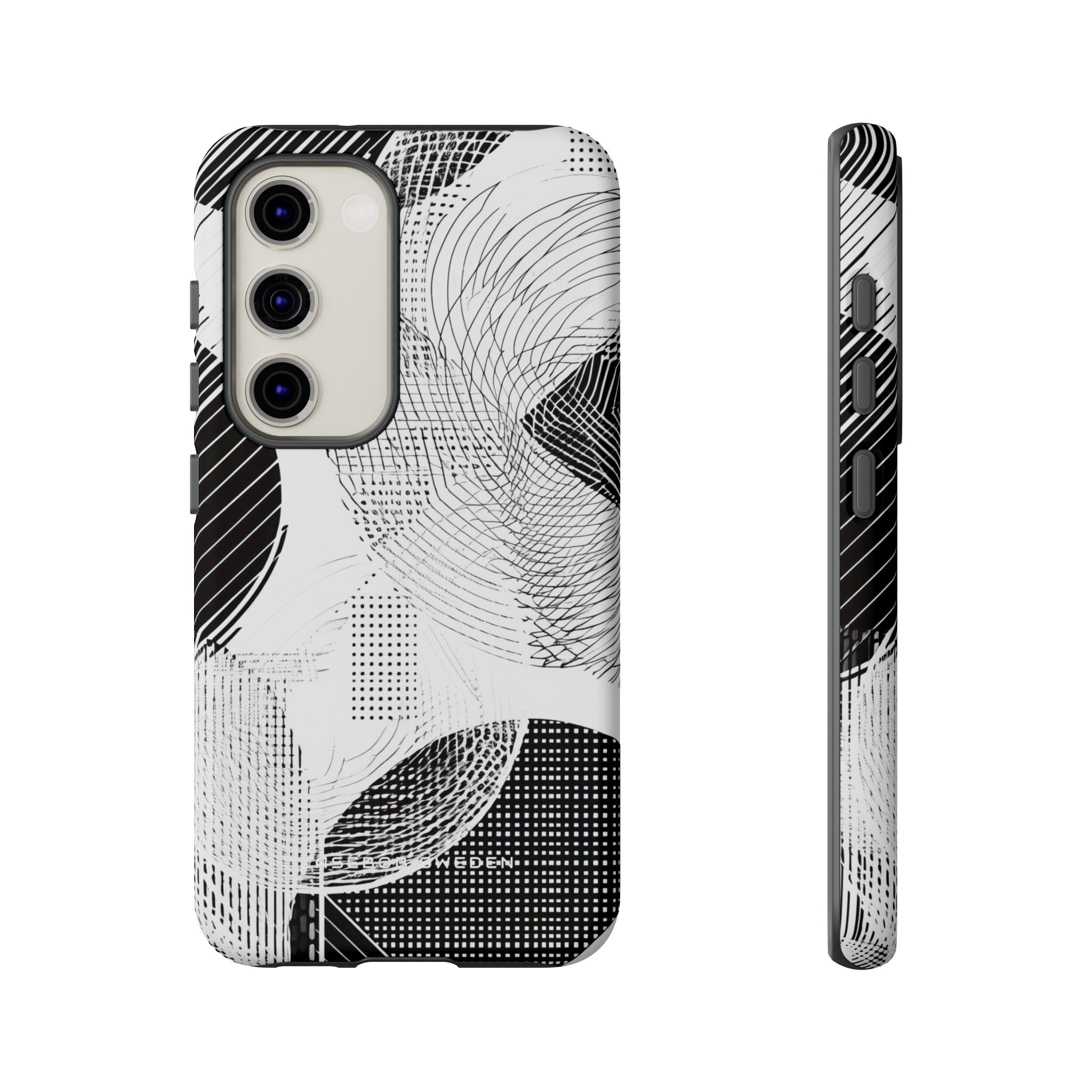 Geometric Monochrome Flow Samsung S23 - Tough Phone Case