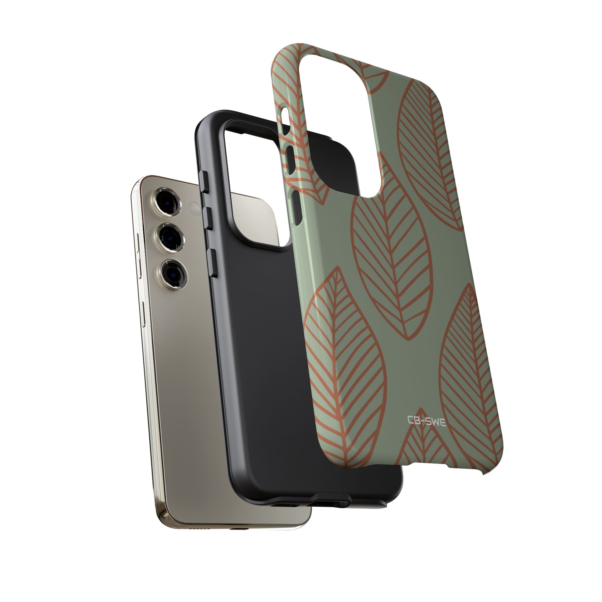 Mint and Orange Leaves - Samsung Case