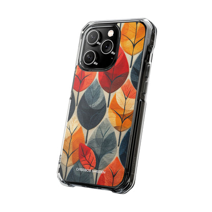 Autumn Leaf Design - Clear Impact iPhone 14 Phone Case