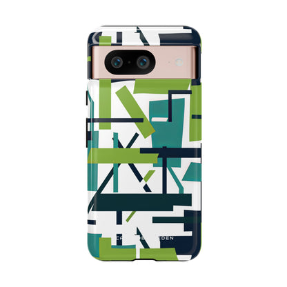 Green Geometry Glide Google Pixel 8 - Tough Phone Case