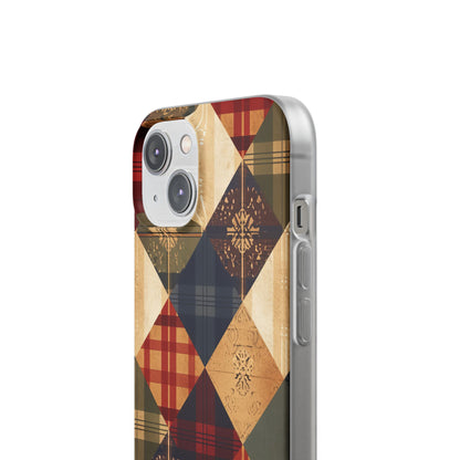 Rustic Geometric Patchwork Harmony iPhone 14 - Flexi Phone Case