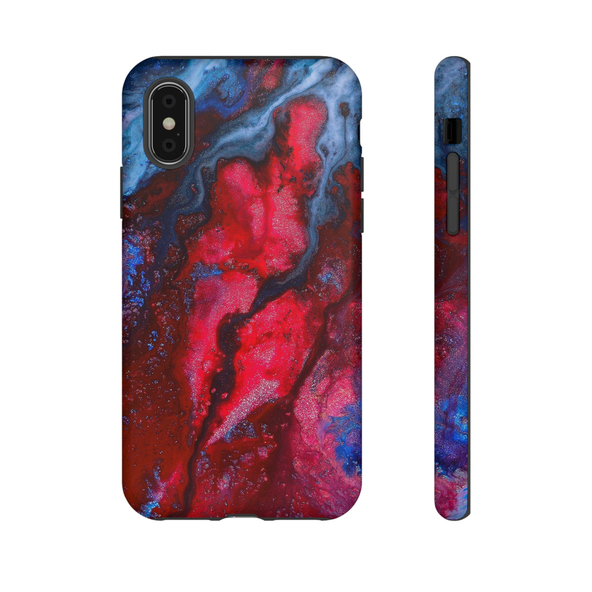 Neon Red Ink Art iPhone Case (Protective) iPhone XS Matte Phone Case