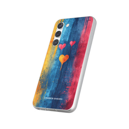 Hearts Watercolor Art - Flexi Samsung S23 Phone Case