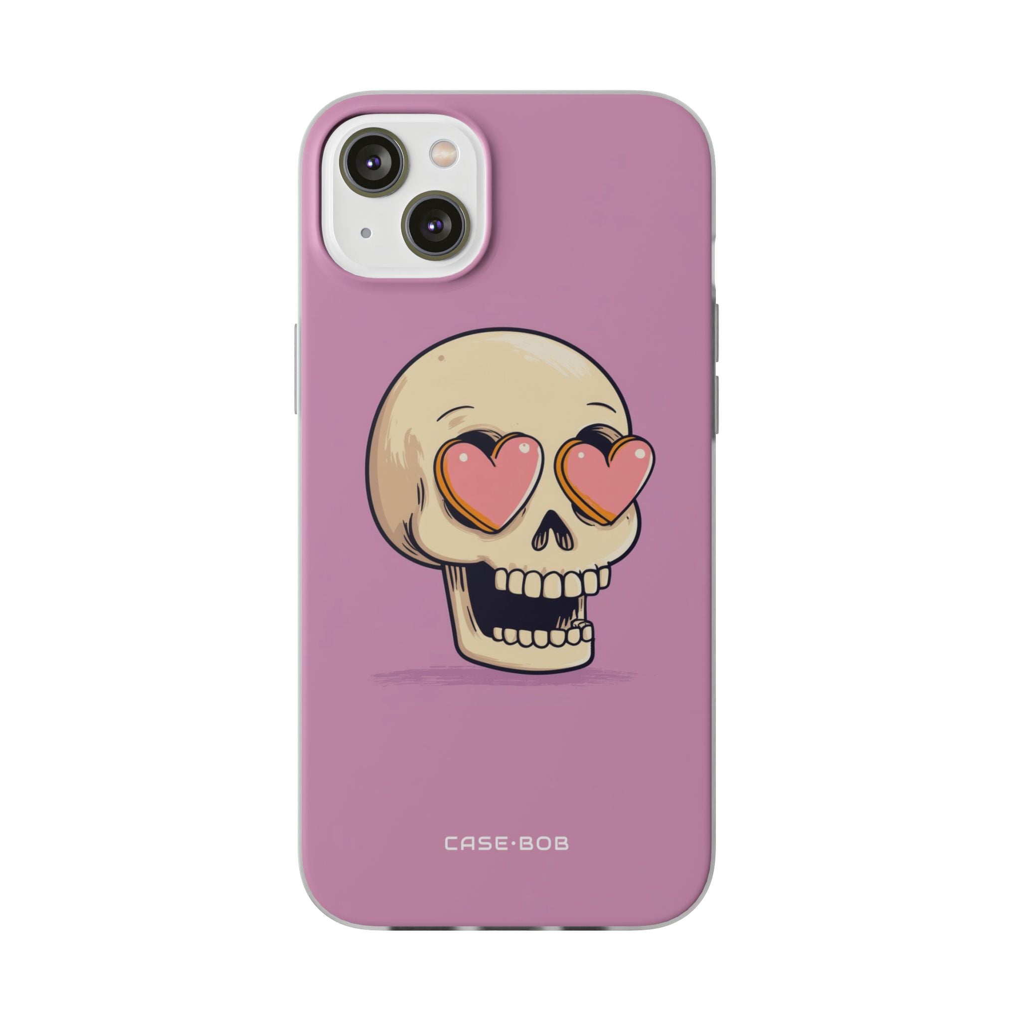 Heart Eyed Skull iPhone 14 Plus Case - Soft